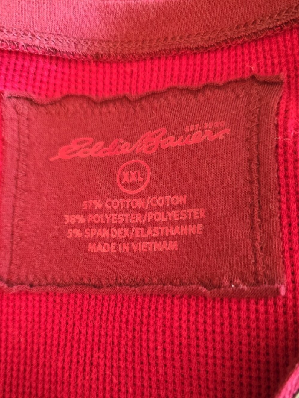 Eddie Bauer Deep Red Long-Sleeve Henley Top - Picture 5 of 5
